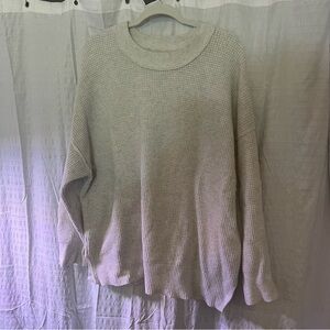 Cream waffle knit aerie sweater